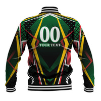 Personalised St Kitts and Nevis Cricket Patriots Baseball Jacket Rising with Caribbean Battlefield