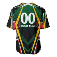 Personalised St Kitts and Nevis Cricket Patriots Baseball Jersey Rising with Caribbean Battlefield