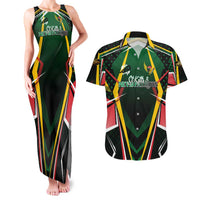 Personalised St Kitts and Nevis Cricket Patriots Couples Matching Tank Maxi Dress and Hawaiian Shirt Rising with Caribbean Battlefield