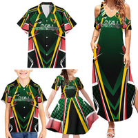 Personalised St Kitts and Nevis Cricket Patriots Family Matching Summer Maxi Dress and Hawaiian Shirt Rising with Caribbean Battlefield
