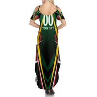Personalised St Kitts and Nevis Cricket Patriots Family Matching Summer Maxi Dress and Hawaiian Shirt Rising with Caribbean Battlefield