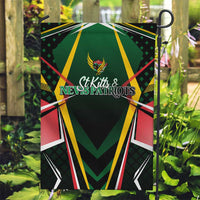 St Kitts and Nevis Cricket Patriots Garden Flag Rising with Caribbean Battlefield
