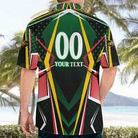 Personalised St Kitts and Nevis Cricket Patriots Hawaiian Shirt Rising with Caribbean Battlefield