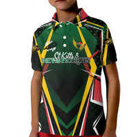Personalised St Kitts and Nevis Cricket Patriots Kid Polo Shirt Rising with Caribbean Battlefield