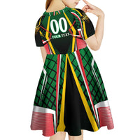 Personalised St Kitts and Nevis Cricket Patriots Kid Short Sleeve Dress Rising with Caribbean Battlefield