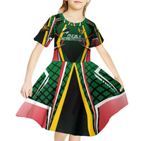 Personalised St Kitts and Nevis Cricket Patriots Kid Short Sleeve Dress Rising with Caribbean Battlefield
