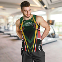 Personalised St Kitts and Nevis Cricket Patriots Men Tank Top Rising with Caribbean Battlefield