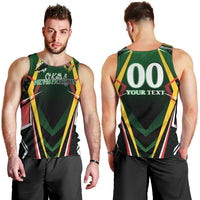 Personalised St Kitts and Nevis Cricket Patriots Men Tank Top Rising with Caribbean Battlefield
