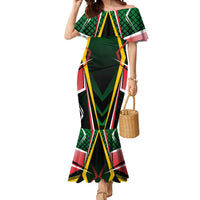 Personalised St Kitts and Nevis Cricket Patriots Mermaid Dress Rising with Caribbean Battlefield