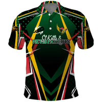 Personalised St Kitts and Nevis Cricket Patriots Polo Shirt Rising with Caribbean Battlefield
