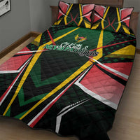 St Kitts and Nevis Cricket Patriots Quilt Bed Set Rising with Caribbean Battlefield