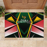 St Kitts and Nevis Cricket Patriots Rubber Doormat Rising with Caribbean Battlefield