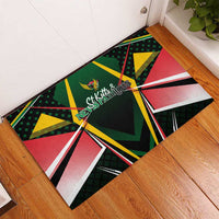 St Kitts and Nevis Cricket Patriots Rubber Doormat Rising with Caribbean Battlefield