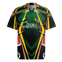 Personalised St Kitts and Nevis Cricket Patriots Rugby Jersey Rising with Caribbean Battlefield