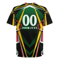 Personalised St Kitts and Nevis Cricket Patriots Rugby Jersey Rising with Caribbean Battlefield