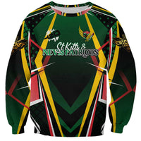 Personalised St Kitts and Nevis Cricket Patriots Sweatshirt Rising with Caribbean Battlefield