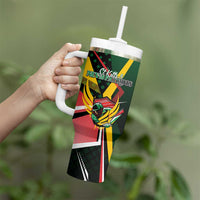 St Kitts and Nevis Cricket Patriots Tumbler With Handle Rising with Caribbean Battlefield