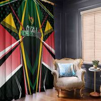 St Kitts and Nevis Cricket Patriots Window Curtain Rising with Caribbean Battlefield