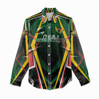 Personalised St Kitts and Nevis Cricket Patriots Women Casual Shirt Rising with Caribbean Battlefield