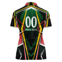 Personalised St Kitts and Nevis Cricket Patriots Women Polo Shirt Rising with Caribbean Battlefield