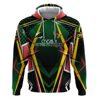 Personalised St Kitts and Nevis Cricket Patriots Zip Hoodie Rising with Caribbean Battlefield