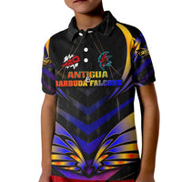 Personalised Antigua and Barbuda Cricket Falcons Kid Polo Shirt Wings of Glory