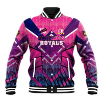 Personalised Barbados Cricket Royals Baseball Jacket Crowned in Rhythm Style
