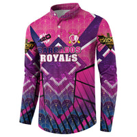 Personalised Barbados Cricket Royals Button Sweatshirt Crowned in Rhythm Style