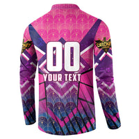 Personalised Barbados Cricket Royals Button Sweatshirt Crowned in Rhythm Style