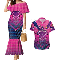 Personalised Barbados Cricket Royals Couples Matching Mermaid Dress and Hawaiian Shirt Crowned in Rhythm Style