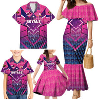 Personalised Barbados Cricket Royals Family Matching Mermaid Dress and Hawaiian Shirt Crowned in Rhythm Style