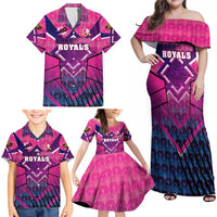 Personalised Barbados Cricket Royals Family Matching Off Shoulder Maxi Dress and Hawaiian Shirt Crowned in Rhythm Style