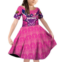 Personalised Barbados Cricket Royals Family Matching Off Shoulder Short Dress and Hawaiian Shirt Crowned in Rhythm Style