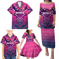 Personalised Barbados Cricket Royals Family Matching Puletasi and Hawaiian Shirt Crowned in Rhythm Style