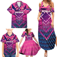Personalised Barbados Cricket Royals Family Matching Summer Maxi Dress and Hawaiian Shirt Crowned in Rhythm Style