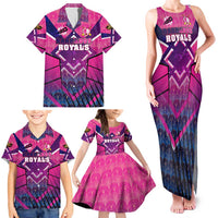 Personalised Barbados Cricket Royals Family Matching Tank Maxi Dress and Hawaiian Shirt Crowned in Rhythm Style