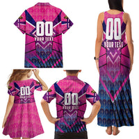 Personalised Barbados Cricket Royals Family Matching Tank Maxi Dress and Hawaiian Shirt Crowned in Rhythm Style