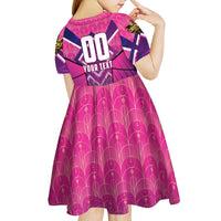 Personalised Barbados Cricket Royals Kid Short Sleeve Dress Crowned in Rhythm Style