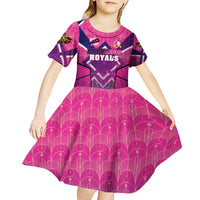 Personalised Barbados Cricket Royals Kid Short Sleeve Dress Crowned in Rhythm Style