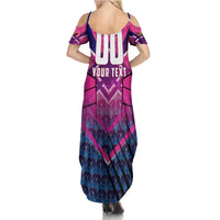 Personalised Barbados Cricket Royals Summer Maxi Dress Crowned in Rhythm Style