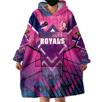 Personalised Barbados Cricket Royals Wearable Blanket Hoodie Crowned in Rhythm Style