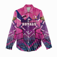 Personalised Barbados Cricket Royals Women Casual Shirt Crowned in Rhythm Style