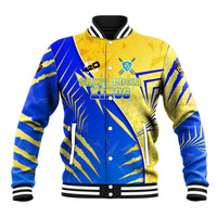 Personalised Saint Lucia Cricket Kings Baseball Jacket Abstract Energy Style