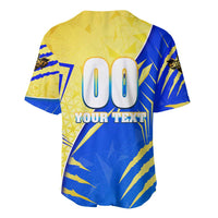 Personalised Saint Lucia Cricket Kings Baseball Jersey Abstract Energy Style