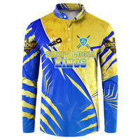 Personalised Saint Lucia Cricket Kings Button Sweatshirt Abstract Energy Style