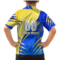 Personalised Saint Lucia Cricket Kings Family Matching Mermaid Dress and Hawaiian Shirt Abstract Energy Style