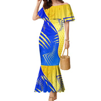 Personalised Saint Lucia Cricket Kings Family Matching Mermaid Dress and Hawaiian Shirt Abstract Energy Style