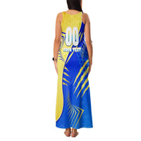 Personalised Saint Lucia Cricket Kings Family Matching Tank Maxi Dress and Hawaiian Shirt Abstract Energy Style