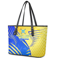 Saint Lucia Cricket Kings Leather Tote Bag Abstract Energy Style
