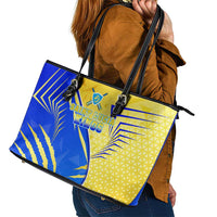 Saint Lucia Cricket Kings Leather Tote Bag Abstract Energy Style